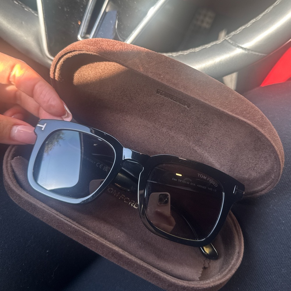 Tom Ford Black Sunglasses with Brown Case